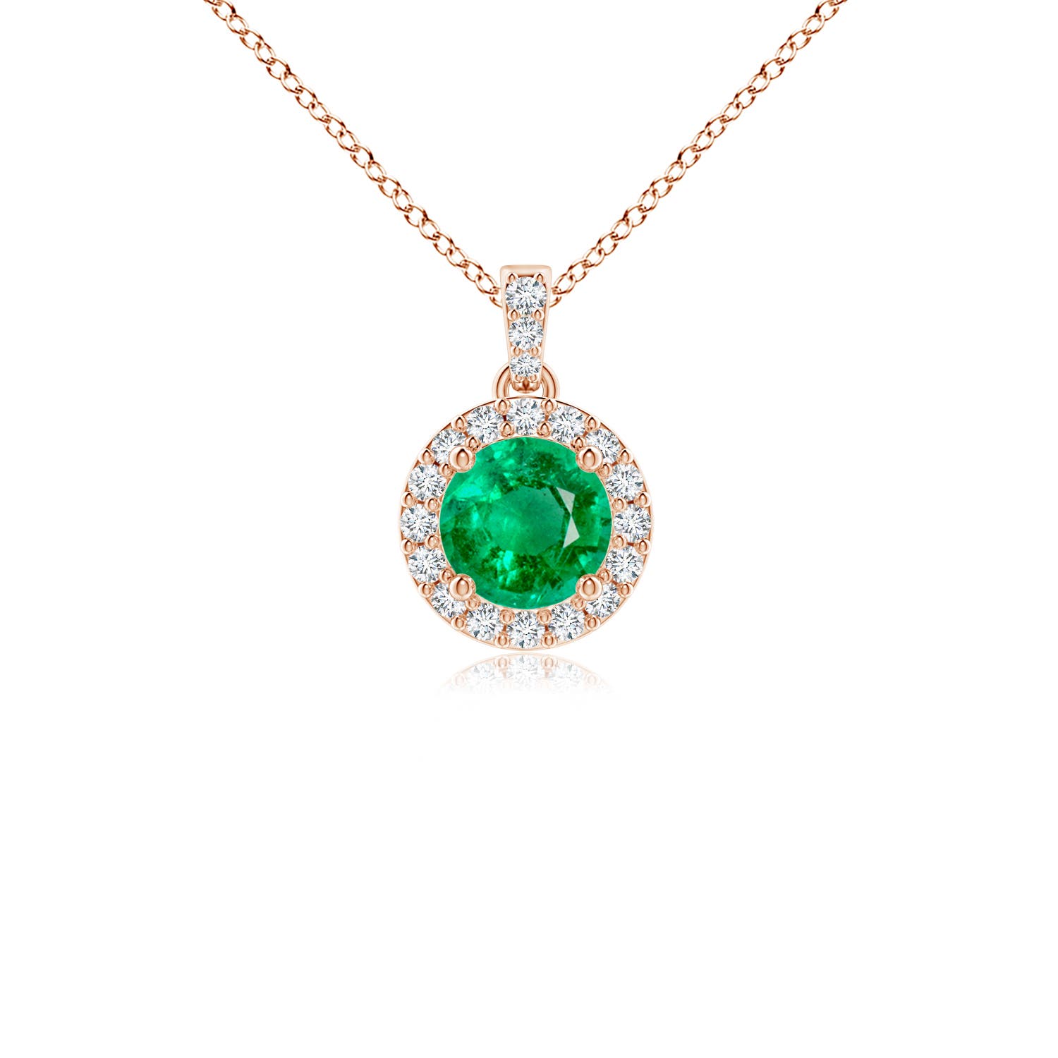 AAA - Emerald / 0.31 CT / 14 KT Rose Gold