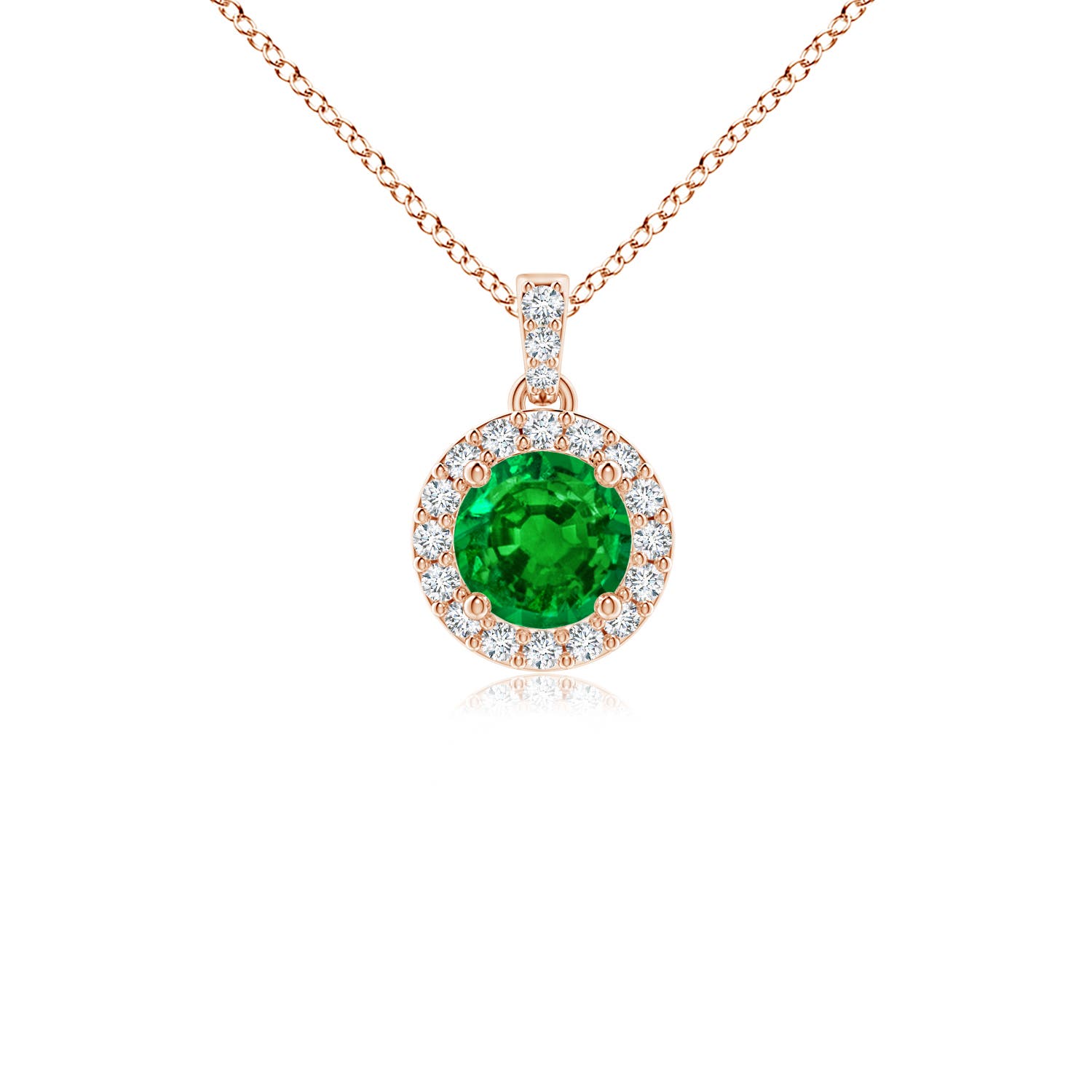 AAAA - Emerald / 0.31 CT / 14 KT Rose Gold