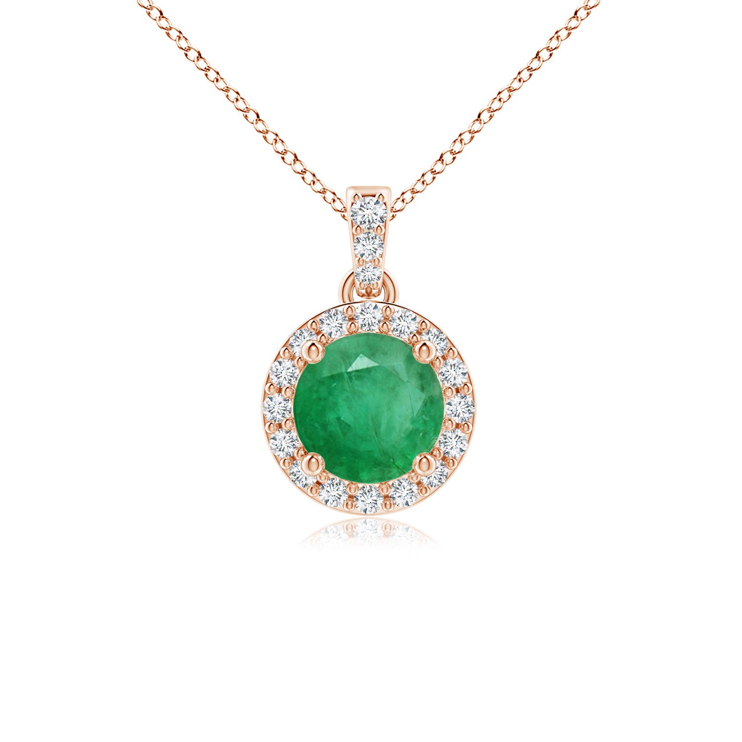 A - Emerald / 0.55 CT / 14 KT Rose Gold