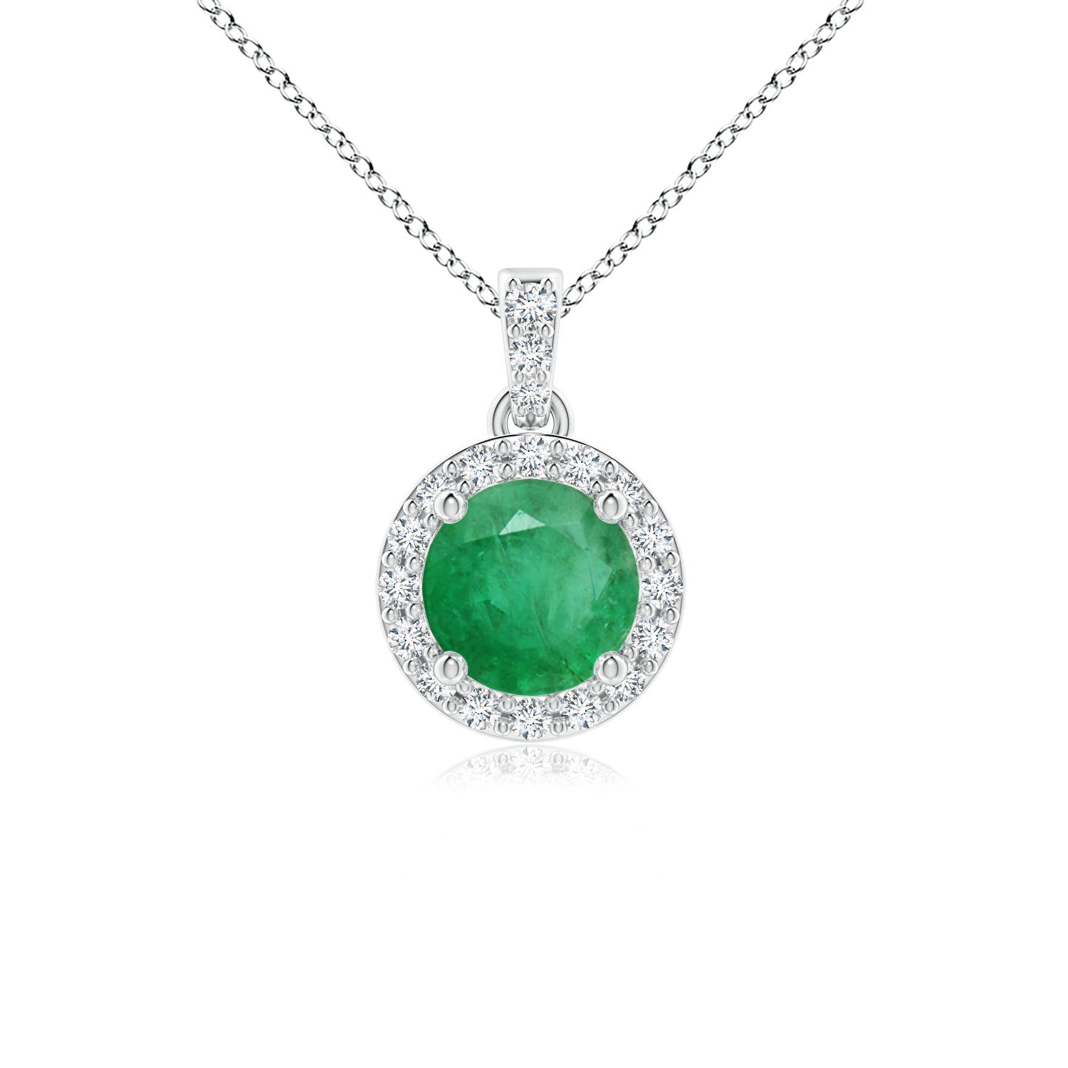 A - Emerald / 0.55 CT / 14 KT White Gold