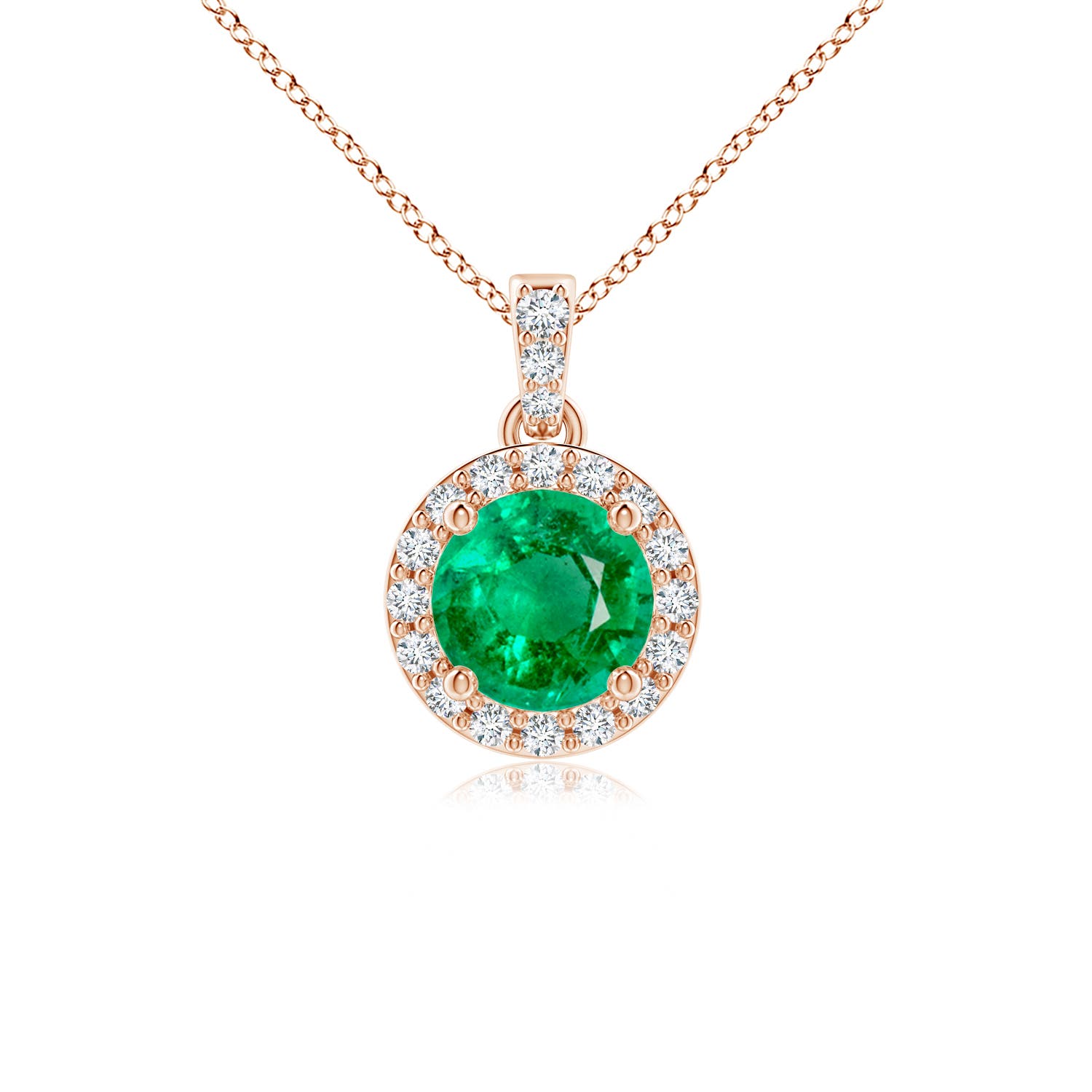 AAA - Emerald / 0.55 CT / 14 KT Rose Gold