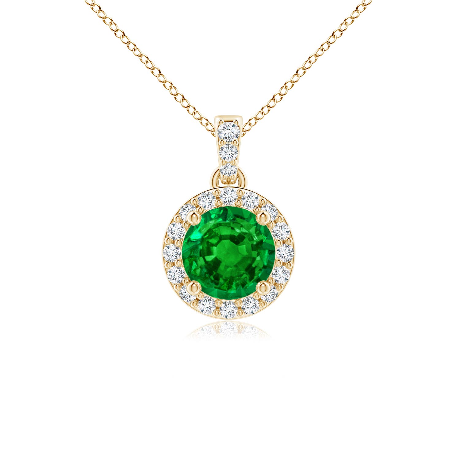 AAAA - Emerald / 0.55 CT / 14 KT Yellow Gold