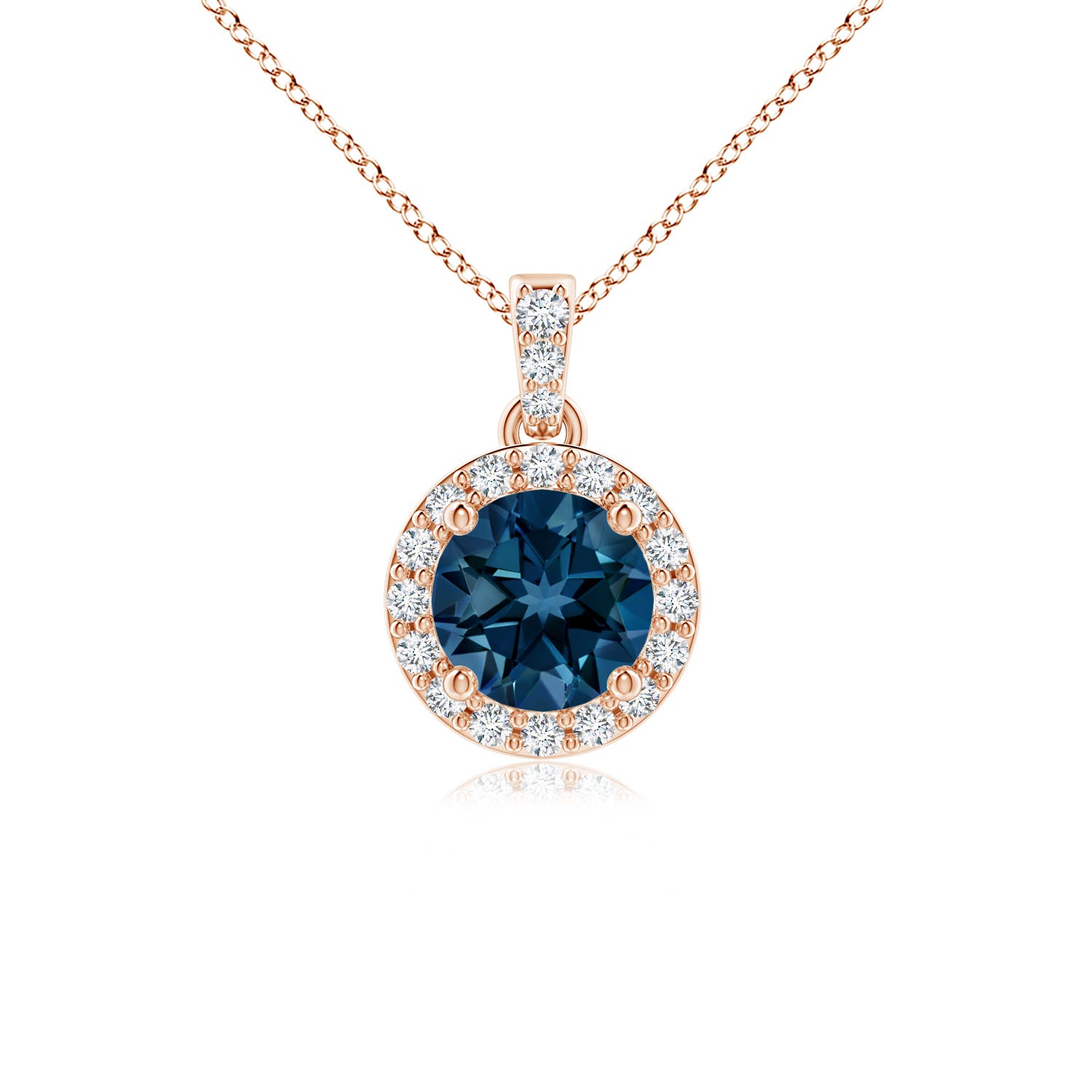 AAAA - London Blue Topaz / 0.7 CT / 14 KT Rose Gold