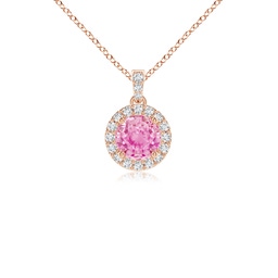 Halo Pink Sapphire Halo Necklaces and Pendants