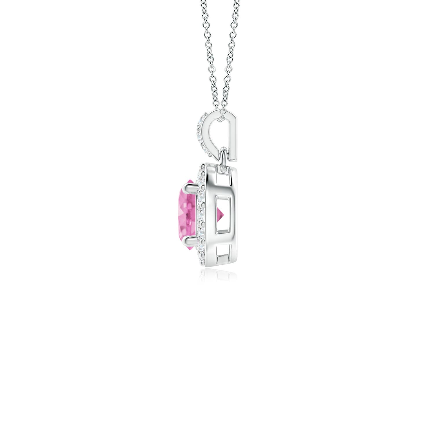 A - Pink Sapphire / 0.4 CT / 14 KT White Gold