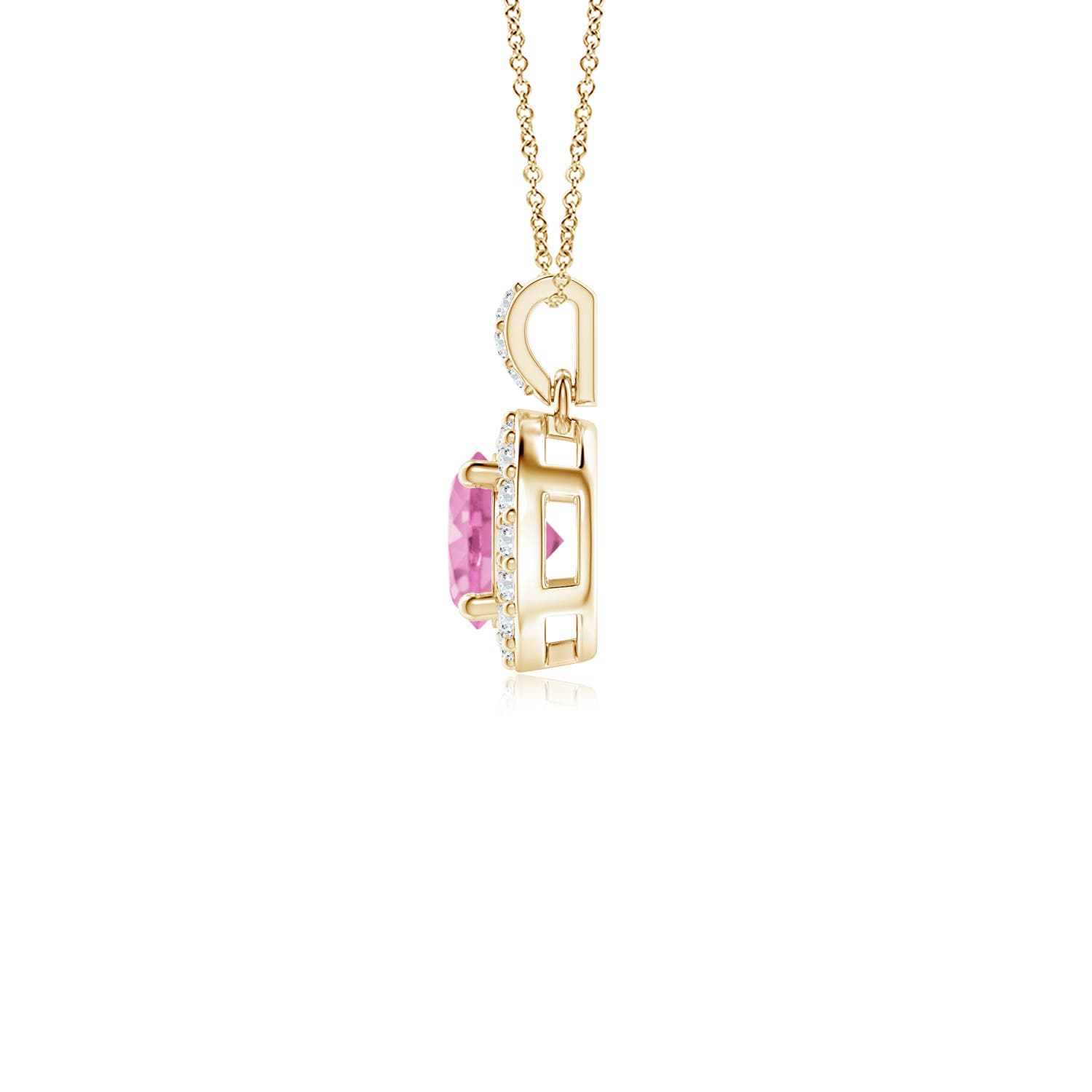 A - Pink Sapphire / 0.4 CT / 14 KT Yellow Gold