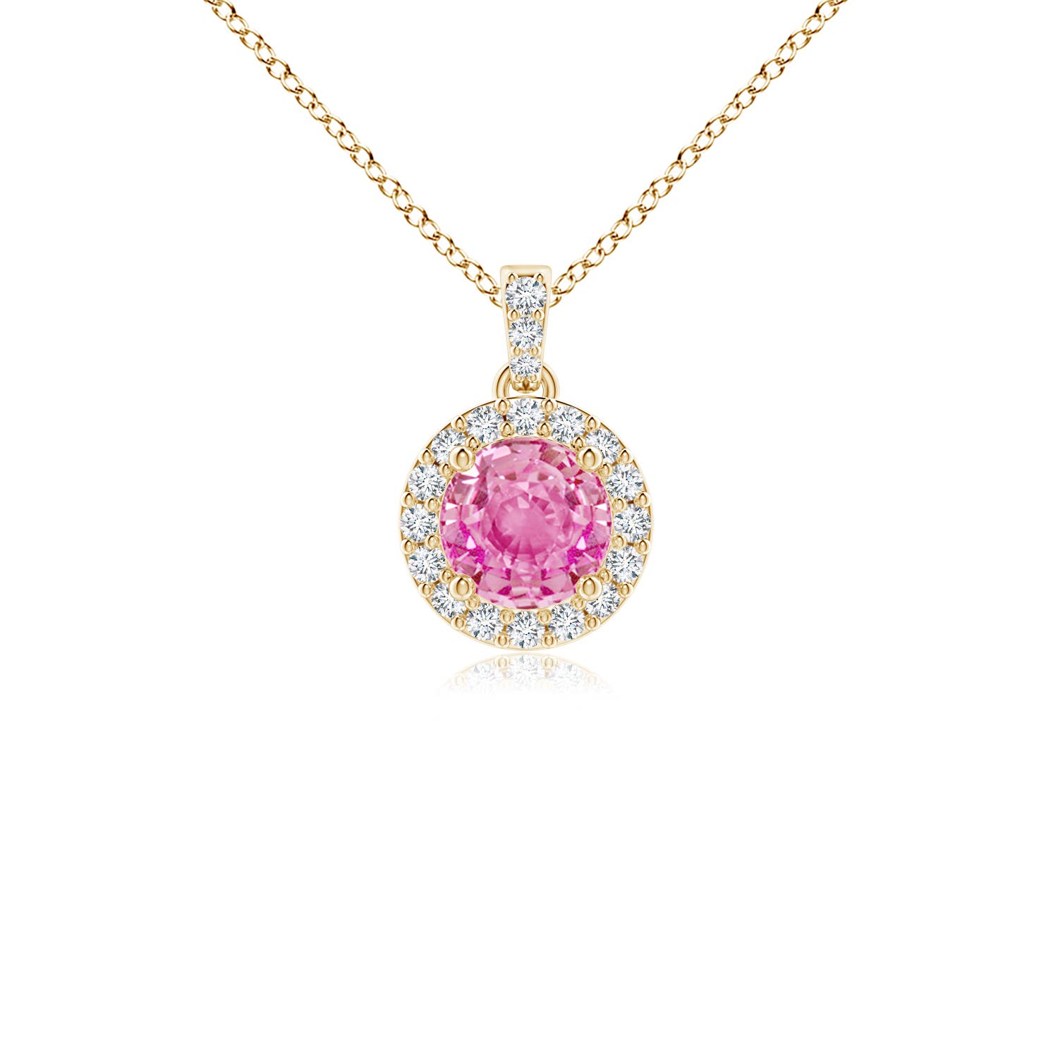 AA - Pink Sapphire / 0.4 CT / 14 KT Yellow Gold