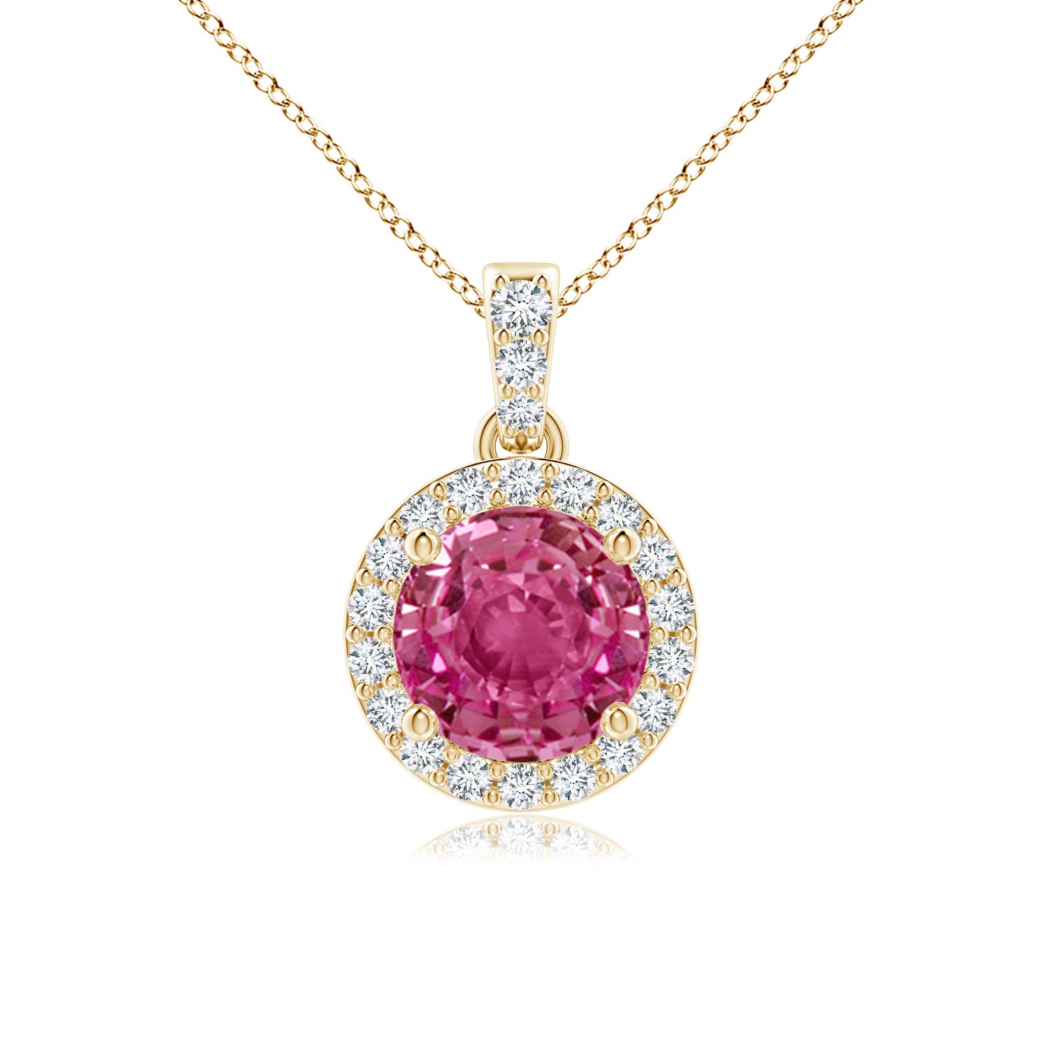 AAAA - Pink Sapphire / 1.14 CT / 14 KT Yellow Gold