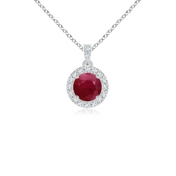Halo White Gold Ruby Jewelry