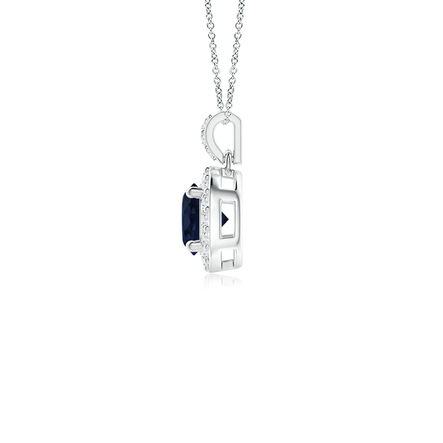 A - Blue Sapphire / 0.41 CT / 14 KT White Gold