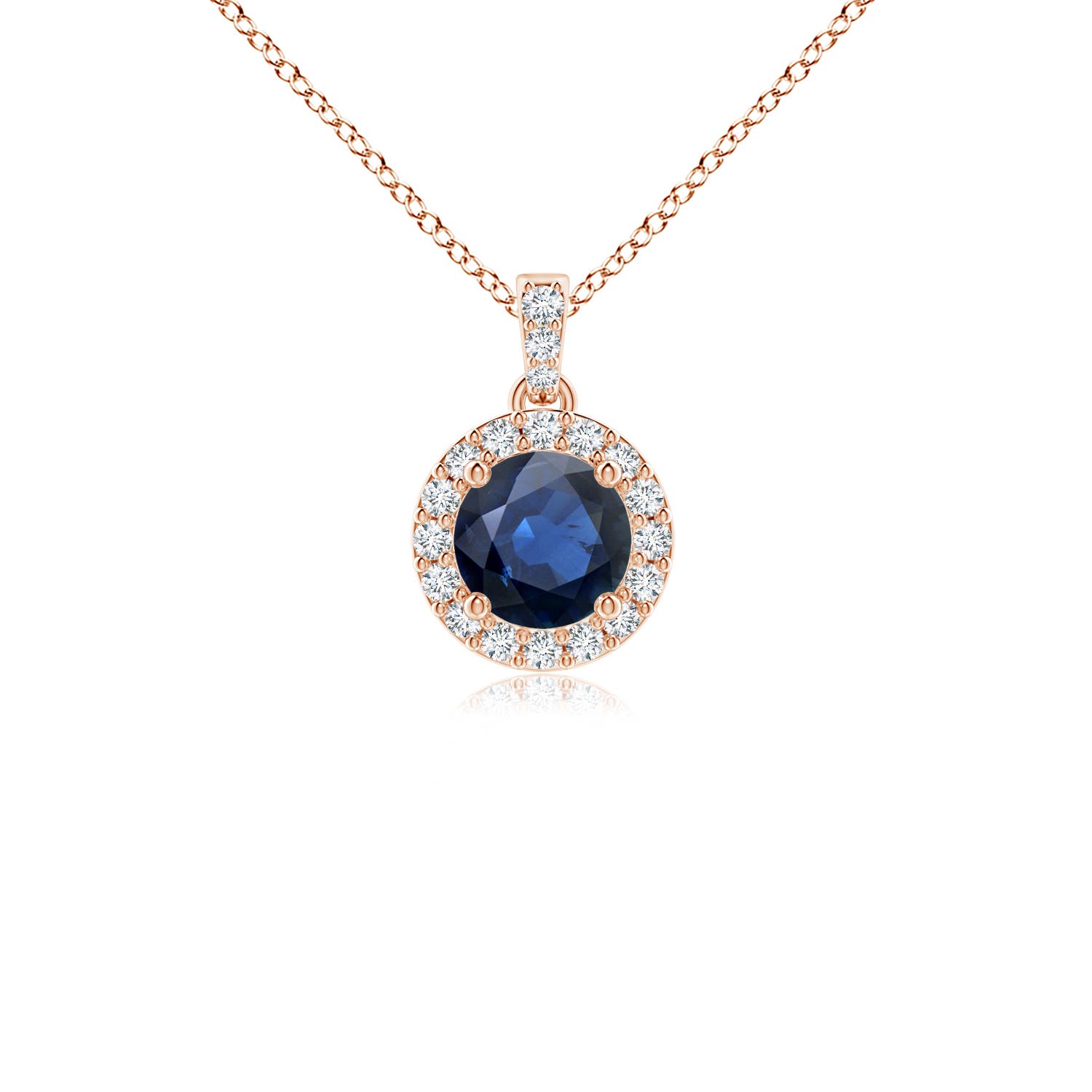 AA - Blue Sapphire / 0.41 CT / 14 KT Rose Gold