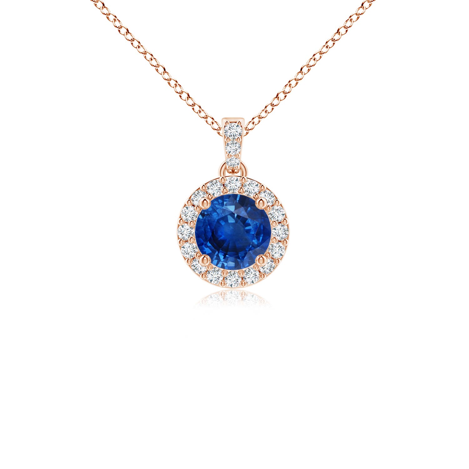 AAA - Blue Sapphire / 0.41 CT / 14 KT Rose Gold