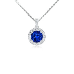 Drop Platinum Blue Sapphire Necklaces & Pendants