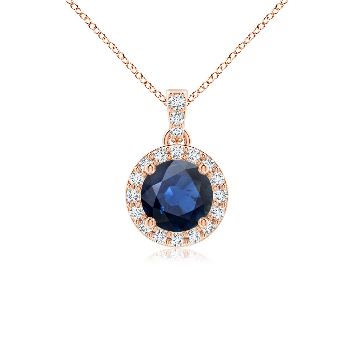 AA - Blue Sapphire / 0.7 CT / 14 KT Rose Gold