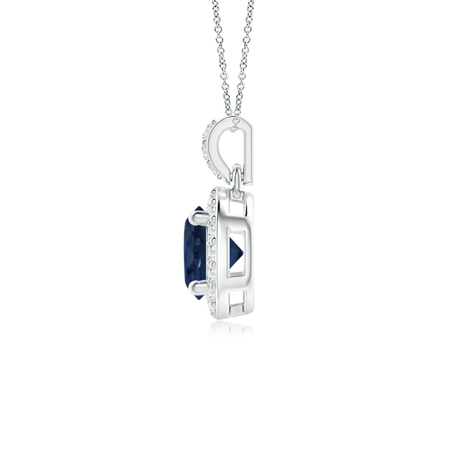 AA - Blue Sapphire / 0.7 CT / 14 KT White Gold