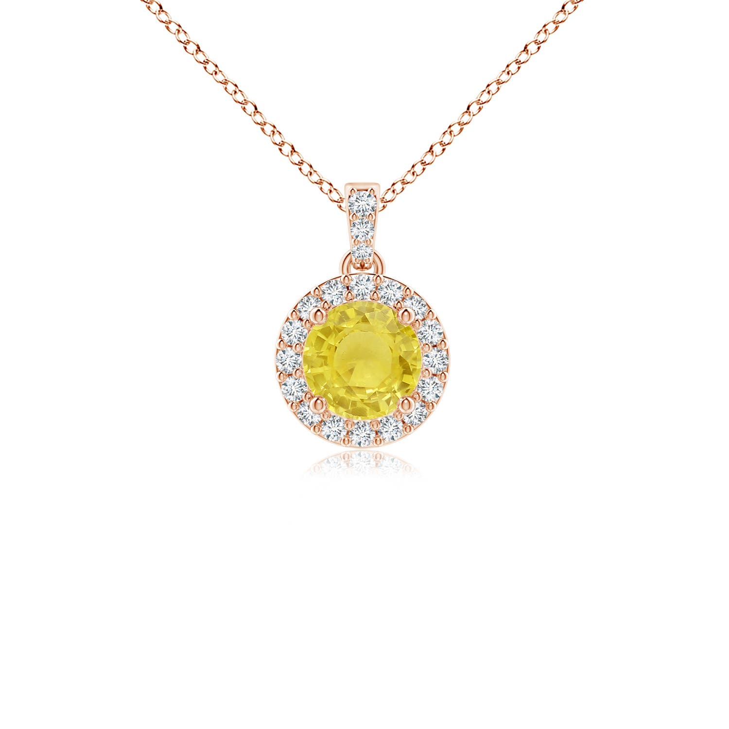 A - Yellow Sapphire / 0.34 CT / 14 KT Rose Gold