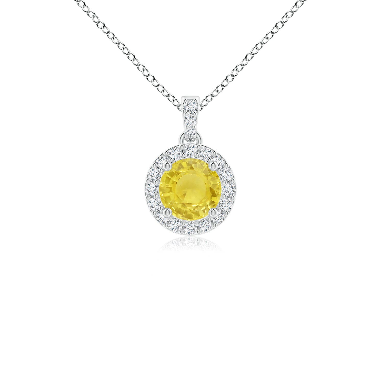 A - Yellow Sapphire / 0.34 CT / 14 KT White Gold