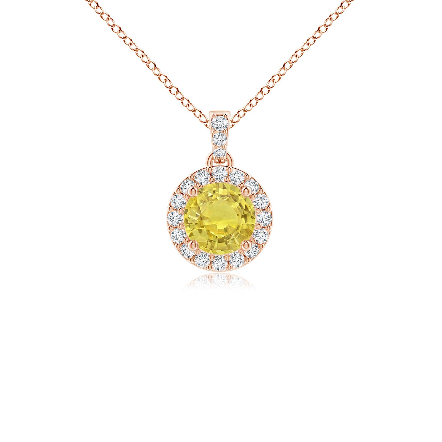 AA - Yellow Sapphire / 0.34 CT / 14 KT Rose Gold