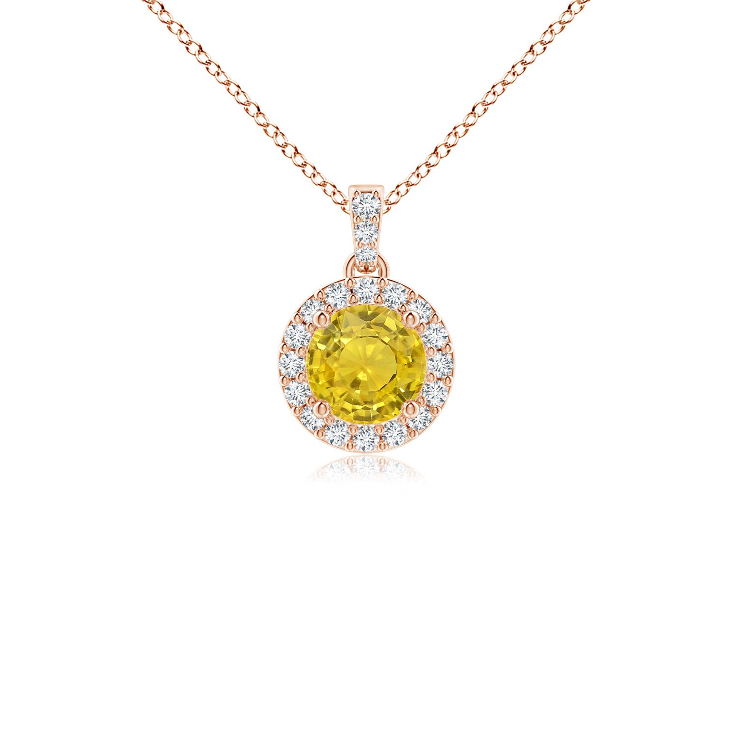 AAA - Yellow Sapphire / 0.34 CT / 14 KT Rose Gold