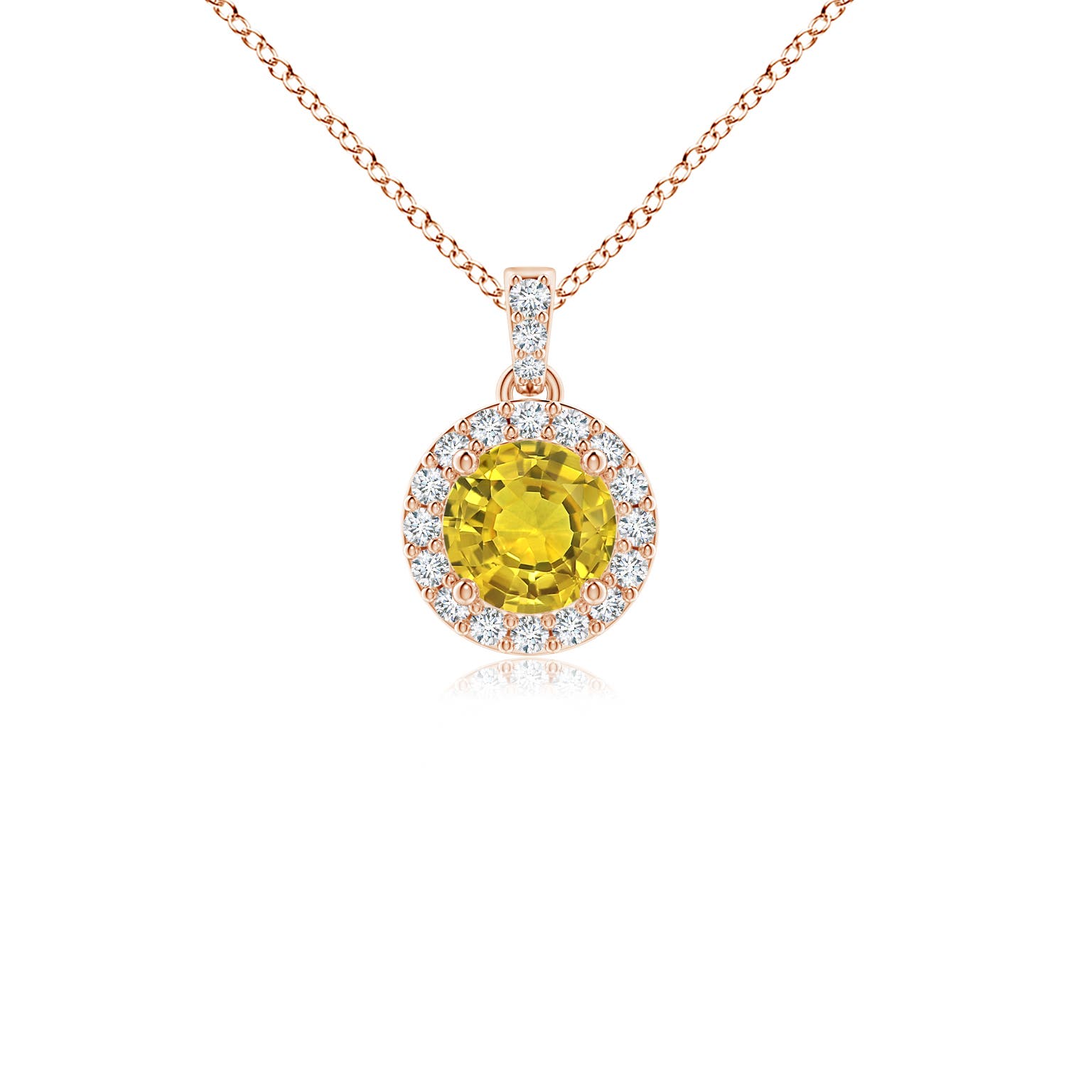 AAAA - Yellow Sapphire / 0.34 CT / 14 KT Rose Gold