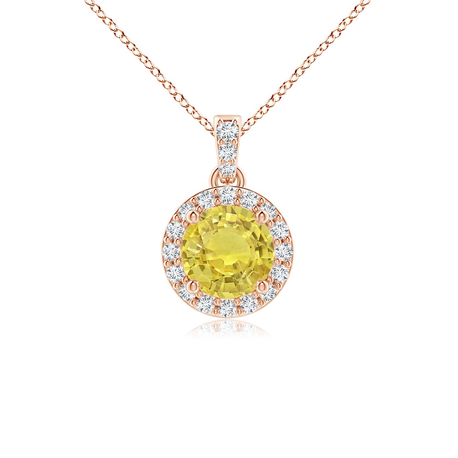 AA - Yellow Sapphire / 0.63 CT / 14 KT Rose Gold