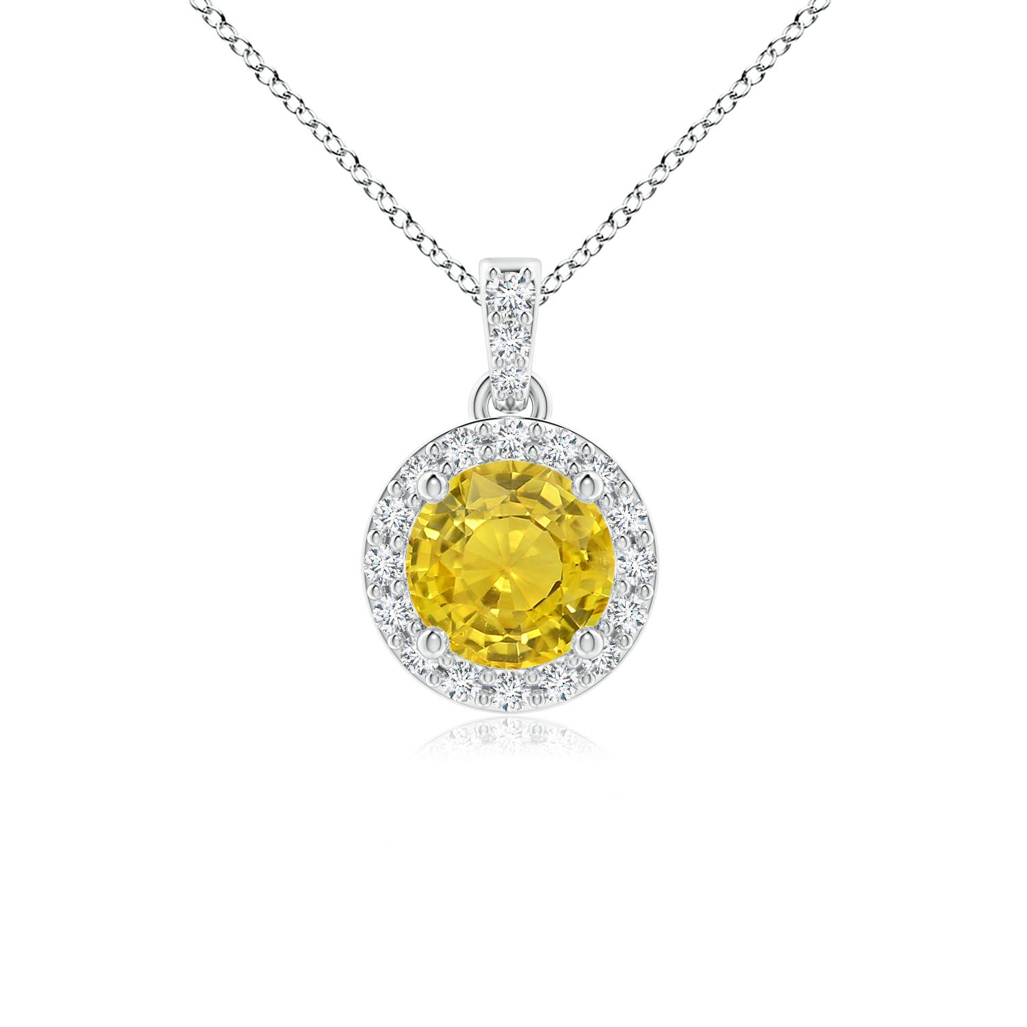 AAA - Yellow Sapphire / 0.63 CT / 14 KT White Gold