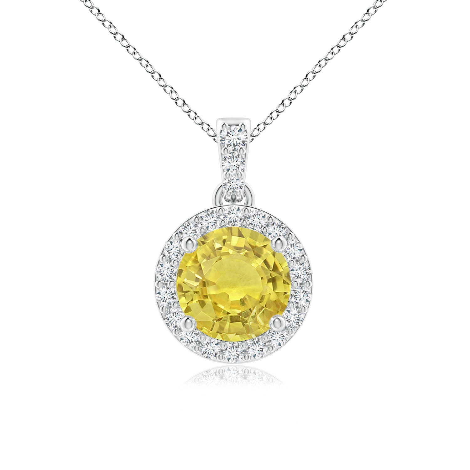 AA - Yellow Sapphire / 1.14 CT / 14 KT White Gold