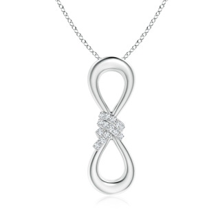1.1mm GVS2 Round Diamond Infinity Knot Pendant in P950 Platinum