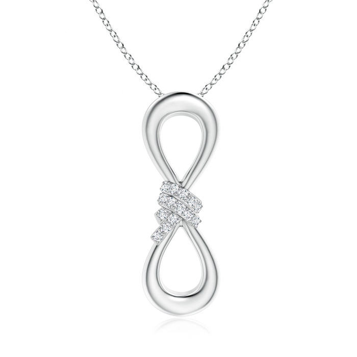 1.1mm GVS2 Round Diamond Infinity Knot Pendant in P950 Platinum 