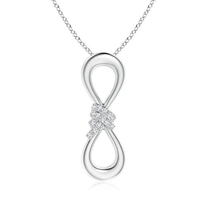 1.1mm GVS2 Round Diamond Infinity Knot Pendant in White Gold