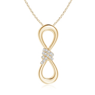 1.1mm GVS2 Round Diamond Infinity Knot Pendant in Yellow Gold