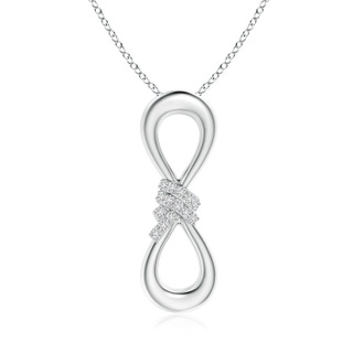 1.1mm HSI2 Round Diamond Infinity Knot Pendant in White Gold