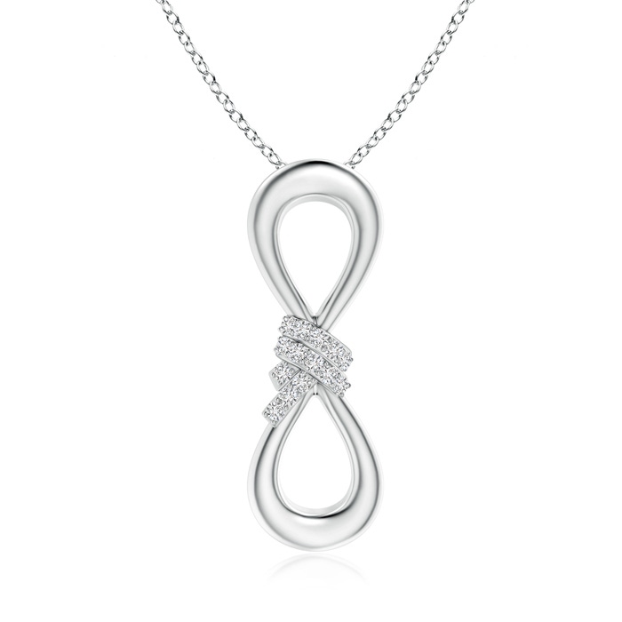 1.1mm HSI2 Round Diamond Infinity Knot Pendant in White Gold 