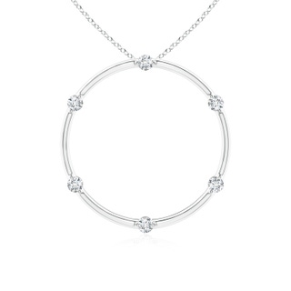 2mm GVS2 Circle of Life Diamond Pendant in White Gold