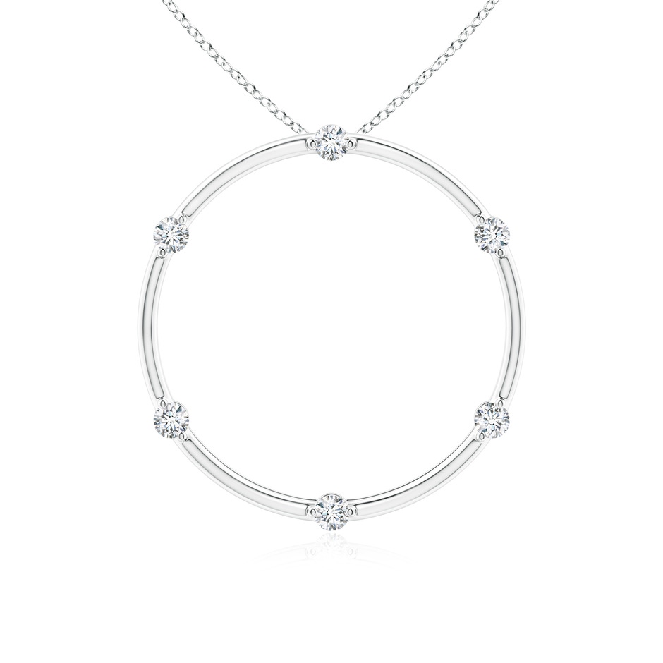 2mm GVS2 Circle of Life Diamond Pendant in White Gold 