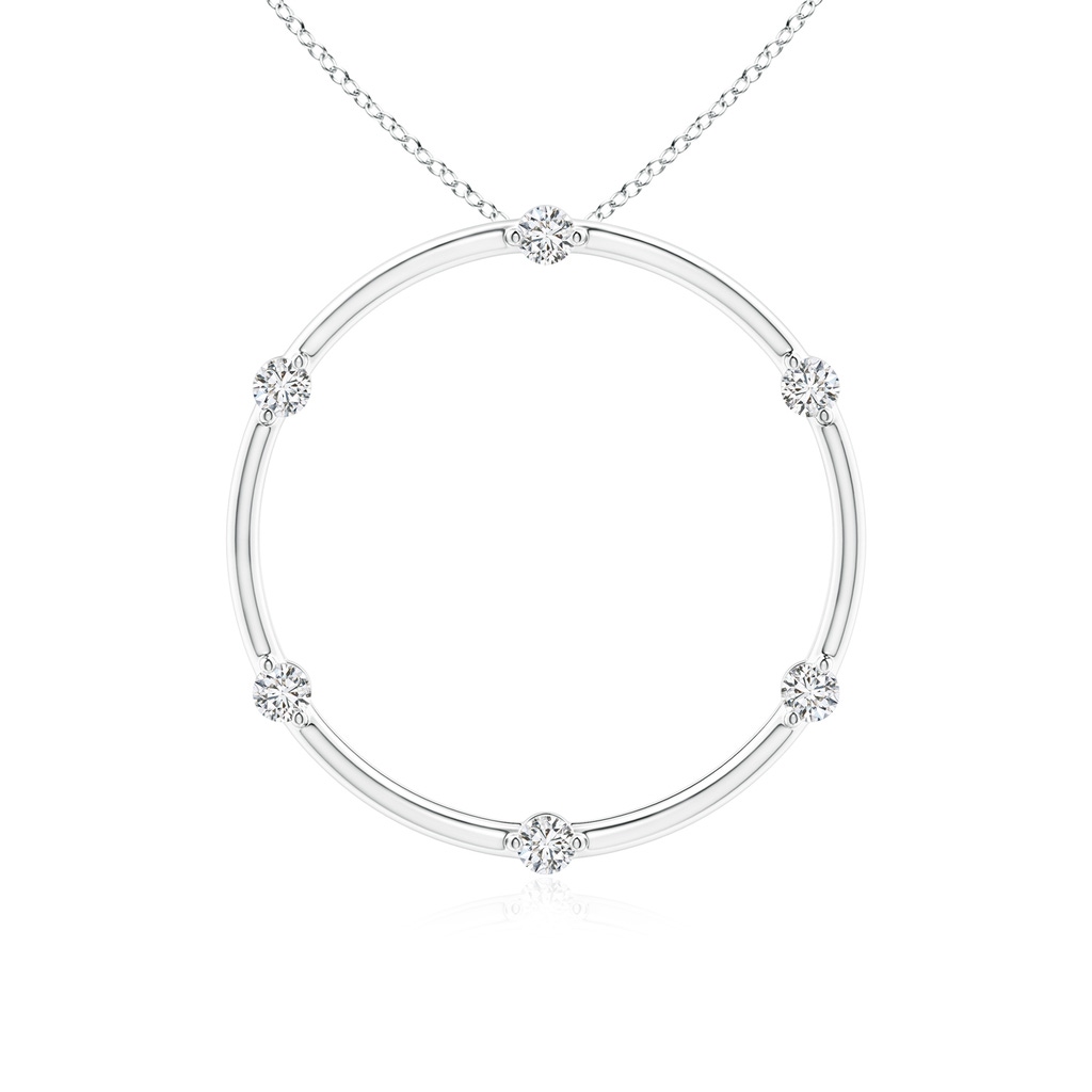 2mm HSI2 Circle of Life Diamond Pendant in White Gold