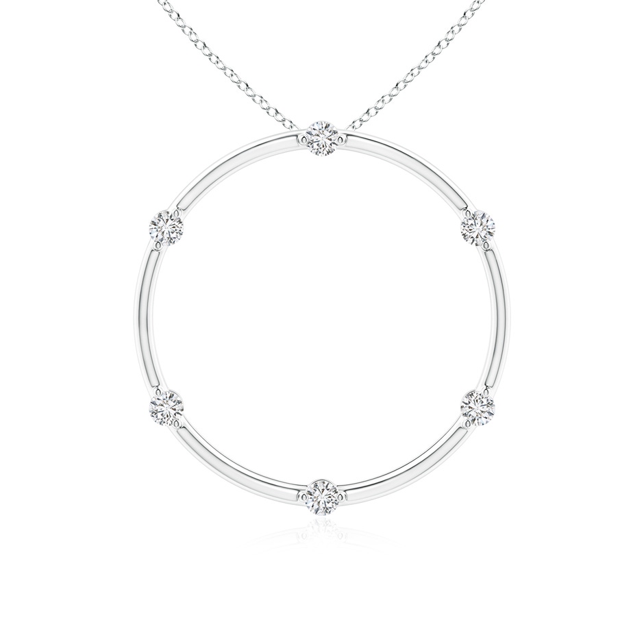 2mm HSI2 Circle of Life Diamond Pendant in White Gold 