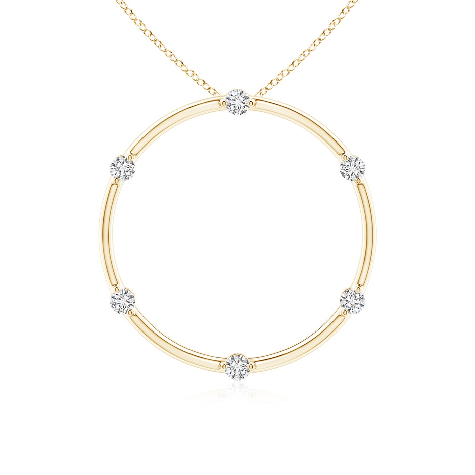 2mm HSI2 Circle of Life Diamond Pendant in Yellow Gold 