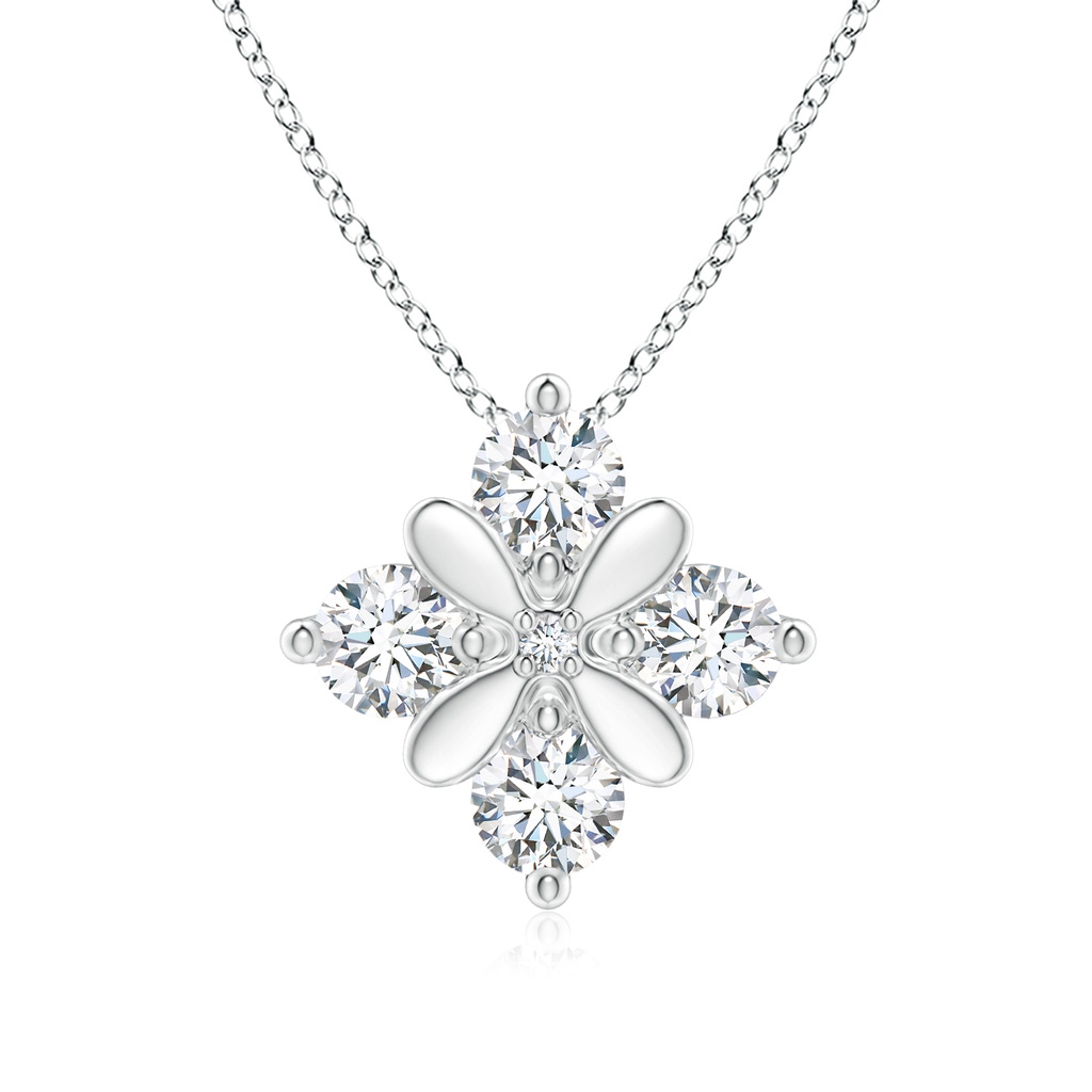 2.4mm GVS2 Diamond Floral Clustre Pendant in P950 Platinum