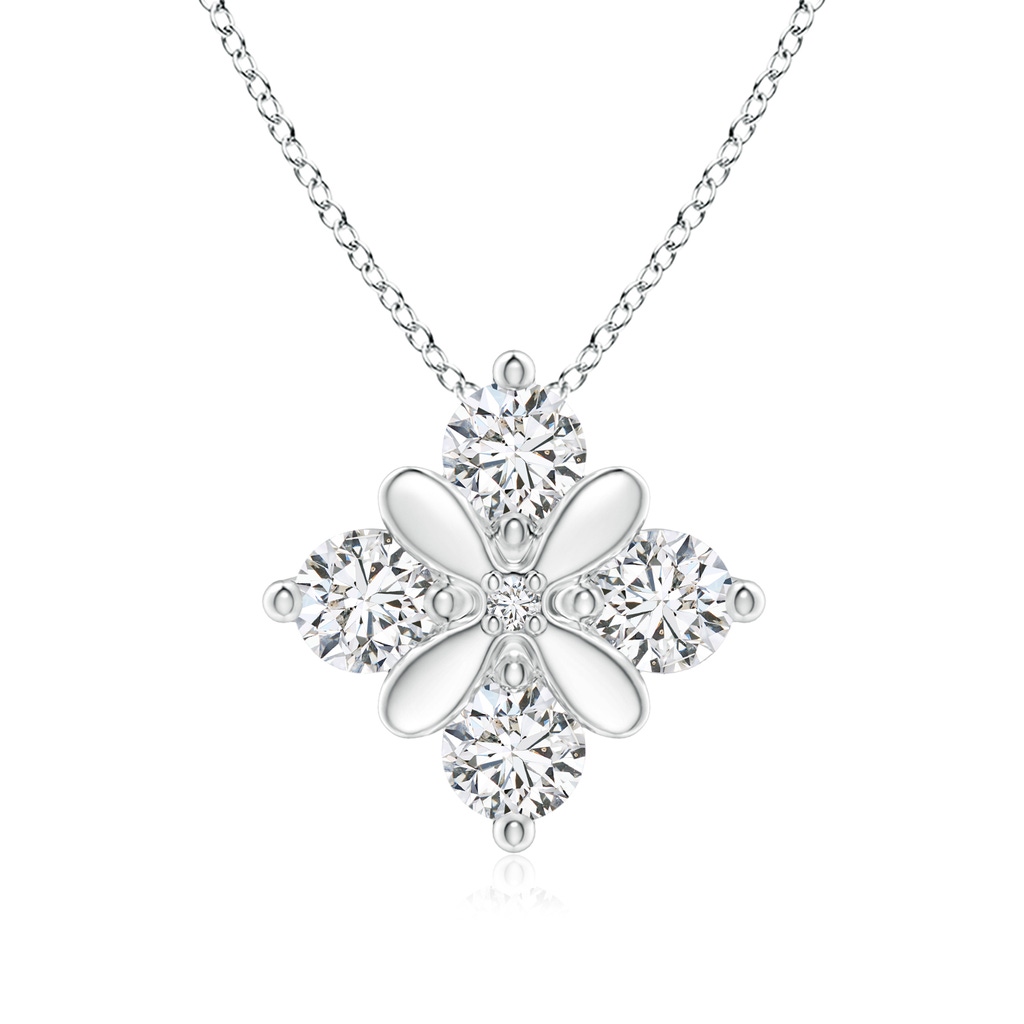 2.4mm HSI2 Diamond Floral Clustre Pendant in White Gold