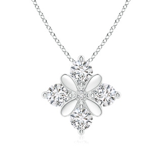 2.4mm HSI2 Diamond Floral Clustre Pendant in White Gold