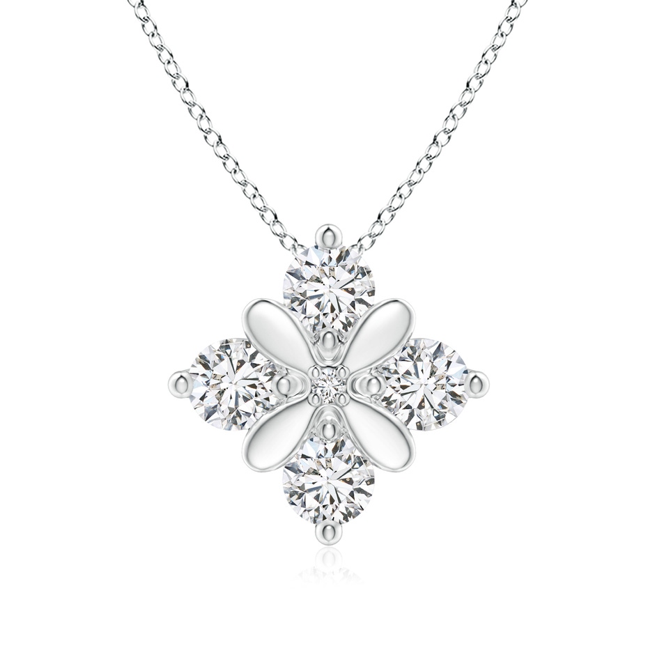 2.4mm HSI2 Diamond Floral Clustre Pendant in White Gold 