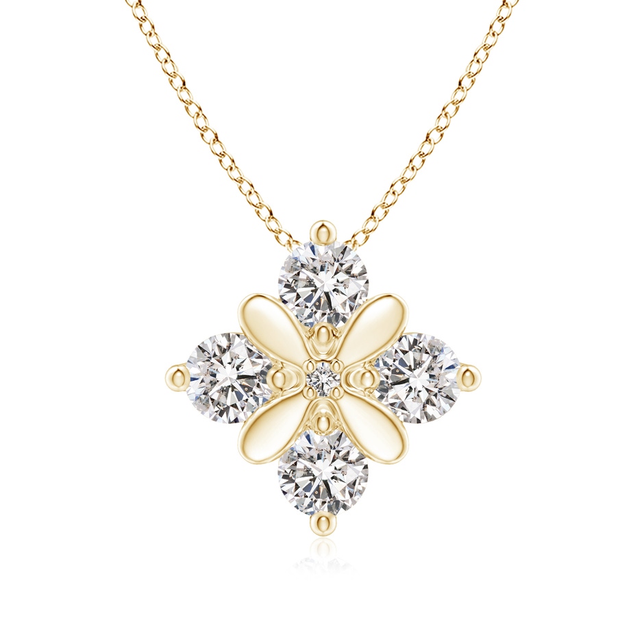 2.4mm IJI1I2 Diamond Floral Cluster Pendant in Yellow Gold 
