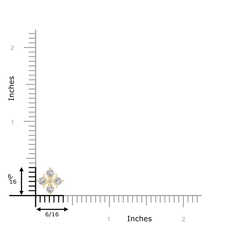 2.4mm IJI1I2 Diamond Floral Cluster Pendant in Yellow Gold product image