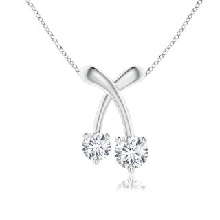 3.5mm GVS2 Two Stone Diamond Cherry Pendant in P950 Platinum