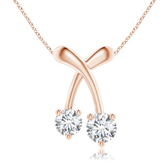 4.2mm GVS2 Two Stone Diamond Cherry Pendant in Rose Gold