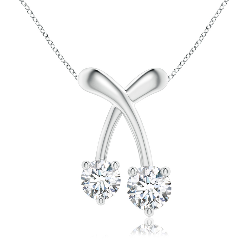 4.2mm GVS2 Two Stone Diamond Cherry Pendant in White Gold 