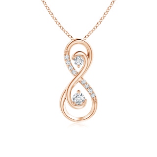 2.5mm GVS2 Together Forever Two Stone Diamond Infinity Pendant for Mom in 10K Rose Gold