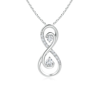 2.5mm GVS2 Together Forever Two Stone Diamond Infinity Pendant for Mom in P950 Platinum