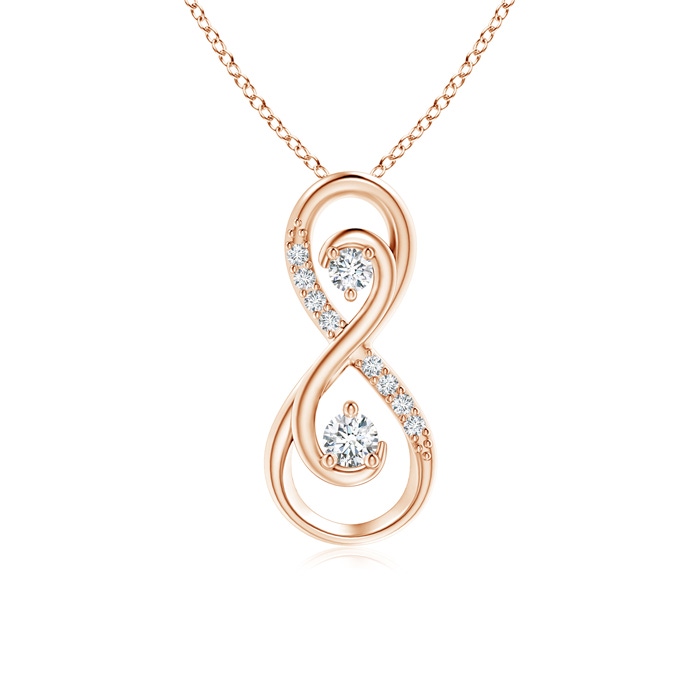 2.5mm GVS2 Together Forever Two Stone Diamond Infinity Pendant for Mom in Rose Gold 